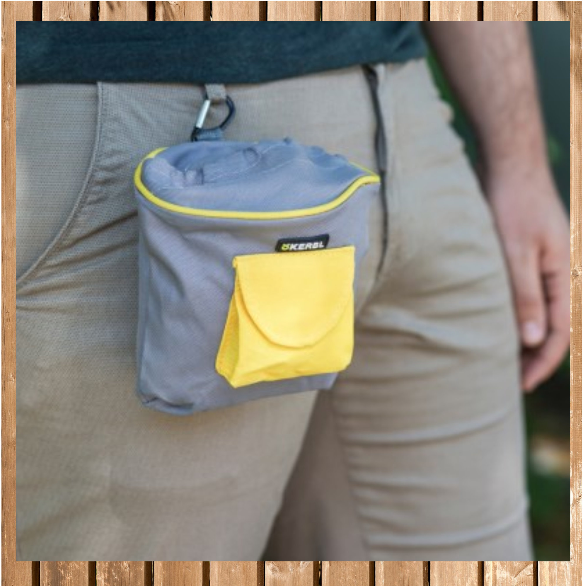 Futtertasche Pro, Leckerli Tasche, Leckerlibeutel, grau/gelb